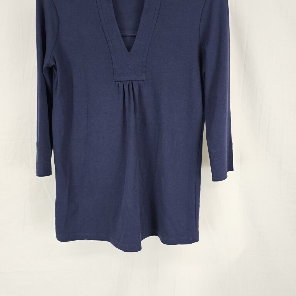 Lilly Pulitzer Navy Tunic Women's Size XS 3/4 Sleeve Top Blouse - Picture 2 of 5